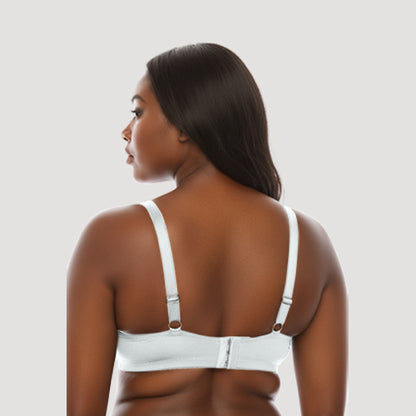 Extra Coverage Pleat Underwire Bra in White