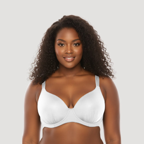 Extra Coverage Pleat Underwire Bra in White