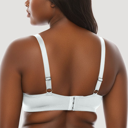 Extra Coverage Pleat Underwire Bra in White