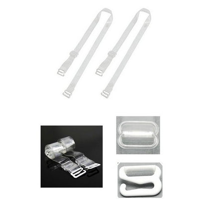 Crystal Clear Plastic Bra Strap (1 Pair)