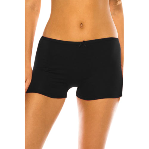 552-PTY Cotton Boyshort Panty in Black