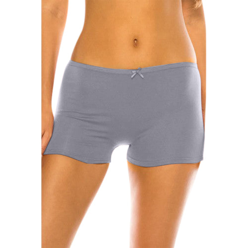 552-PTY Cotton Boyshort Panty in Grey