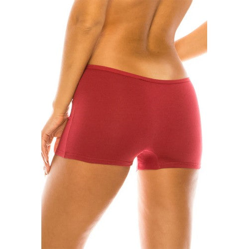 Cotton Boyshort Panty in Red