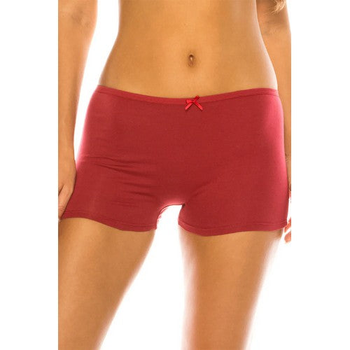 552-PTY Cotton Boyshort Panty in Red