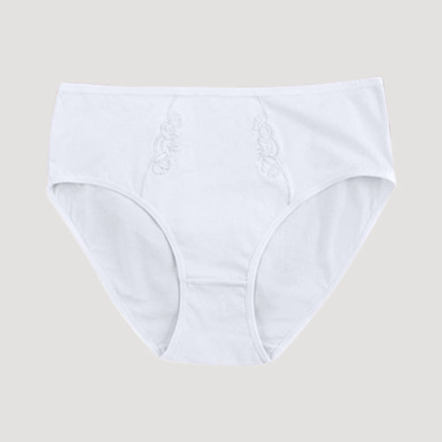 CZ6828 Embraer Flower Front Cotton Panty in White