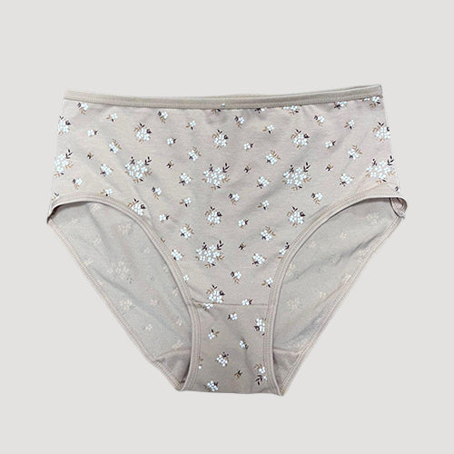 Flower Pink Cotton Panty in Beige