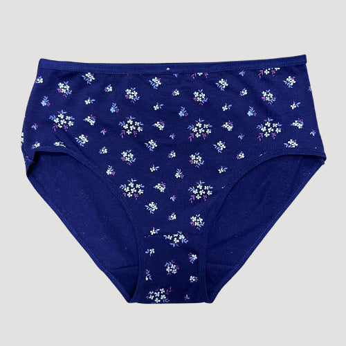 Flower Pink Cotton Panty in Navy