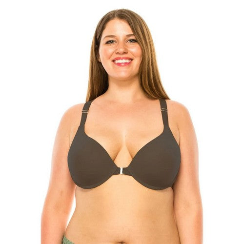 Front Closure Racer Back Bra in Black