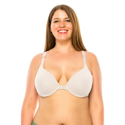 Front Closure Racer Back Bra in White