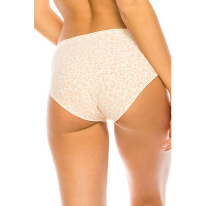 Laser Cut Seamless Panty in Beige Leopard Print