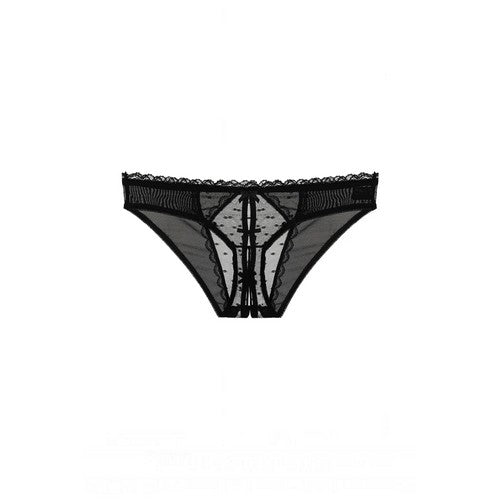 33353-PTY Open Back Crotchless Panty in Black