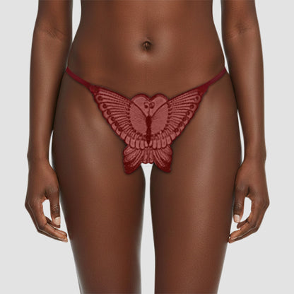 Butterfly Crotchless G-String in Rio Red