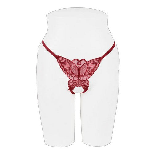 66033-THG Butterfly Crotchless G-String in Rio Red