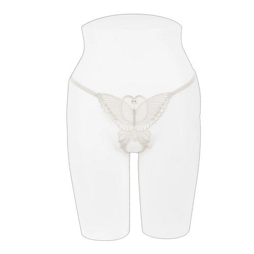 66033-THG Butterfly Crotchless G-String in White