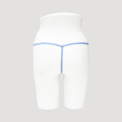 Soft Cotton Blend Elastic Waistband Thong in Della Robbia