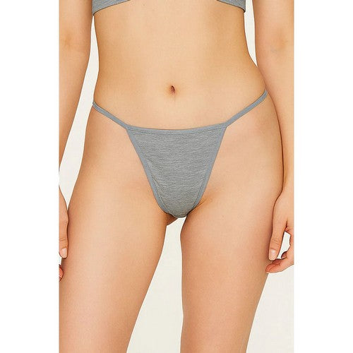 Soft Comfort Cotton G-String in Heather Grey