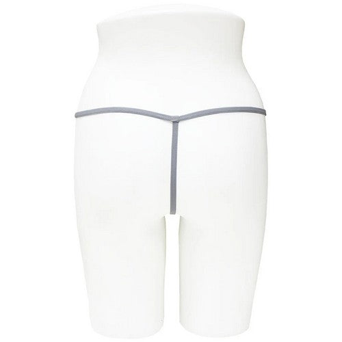 Soft Cotton Blend Elastic Waistband Thong in Heather Grey