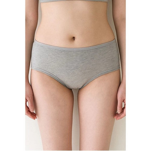 Soft Comfort Cotton High Leg Panty in Heather Grey