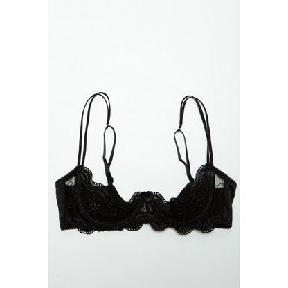 Play Pretend Cupless Lace Bra in Black
