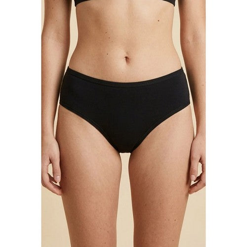 Soft Comfort Cotton High Leg Panty in Black
