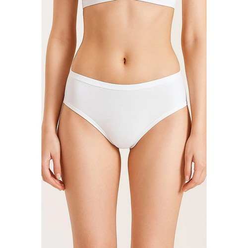 Soft Comfort Cotton High Leg Panty  in White