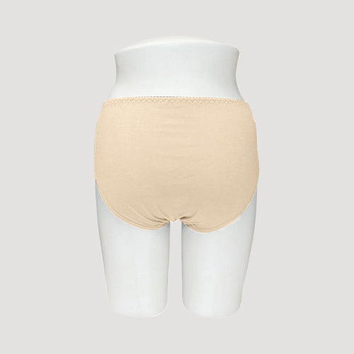 Plus Size Lace Waist Cotton Panty in Nude