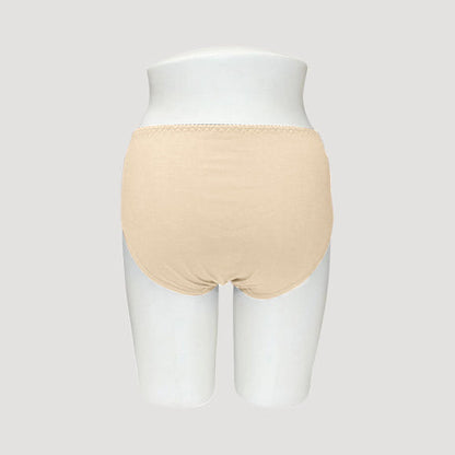 Plus Size Lace Waist Cotton Panty in Nude