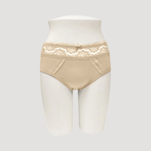 534-PTY Lace Waist Cotton Panty in Nude