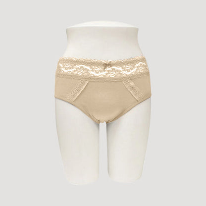 534-PTY Lace Waist Cotton Panty in Nude