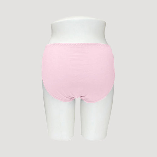 Plus Size Lace Waist Cotton Panty in Pink