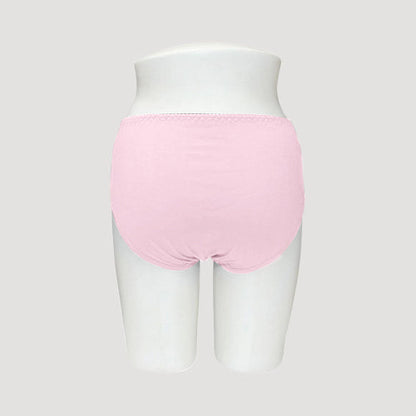Plus Size Lace Waist Cotton Panty in Pink