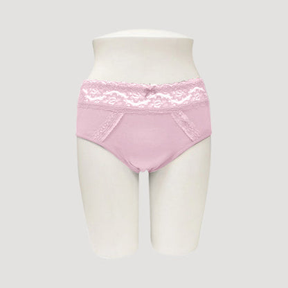 534-PTY Lace Waist Cotton Panty in Pink