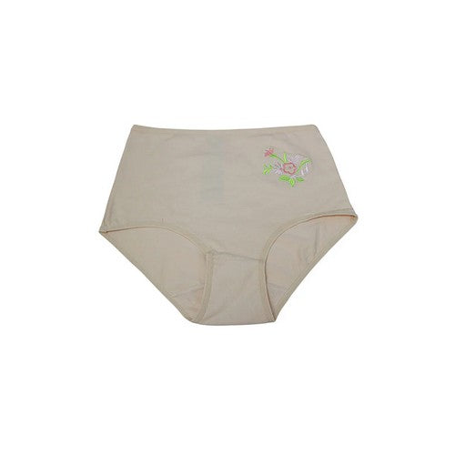 532-PTY Flower Embroidery Mama Cotton Panty in Beige