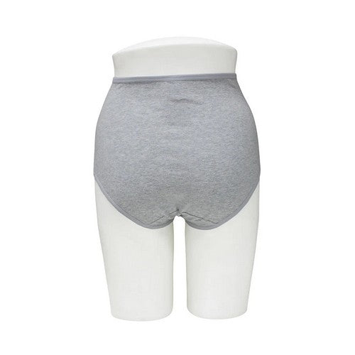 Flower Embroidery Mama Cotton Panty in Grey