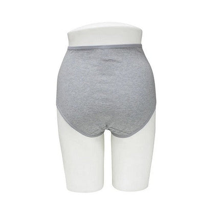 Flower Embroidery Mama Cotton Panty in Grey