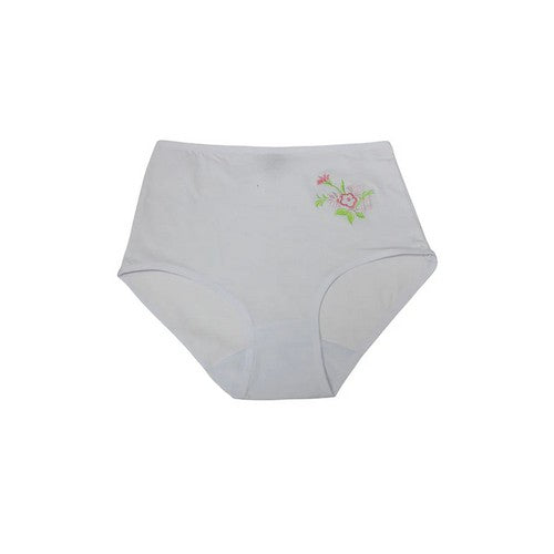 532-PTY Flower Embroidery Mama Cotton Panty in White