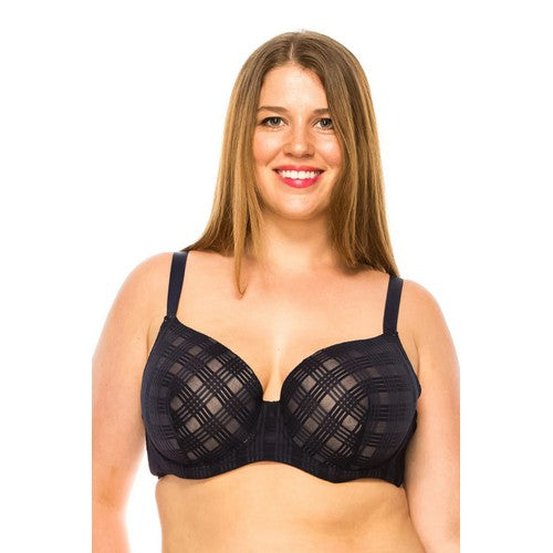 78306-BRA Geo Lace Bra in Black