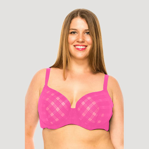 78306-BRA Geo Lace Bra in Fuchsia Purple