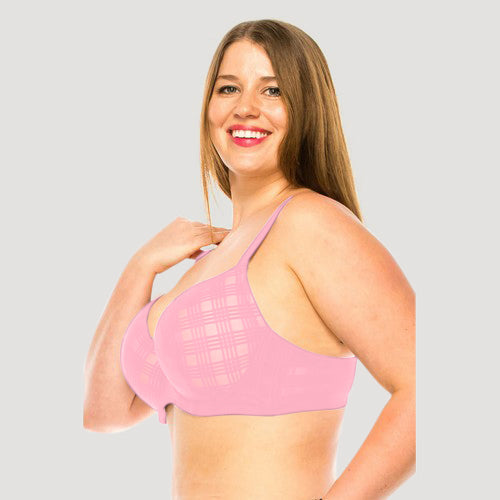 Geo Lace Bra in Geranium Pink