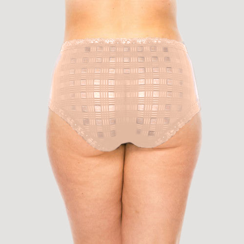 Plus Size Geo Lace Panty in Cafe Creme