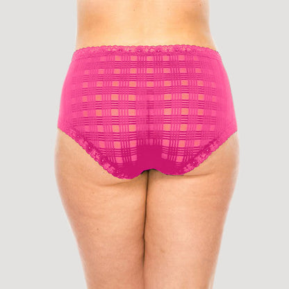 Plus Size Geo Lace Panty in Fuchsia Purple