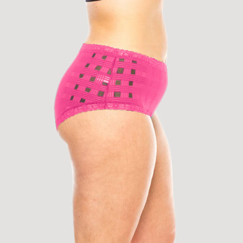 Plus Size Geo Lace Panty in Fuchsia Purple