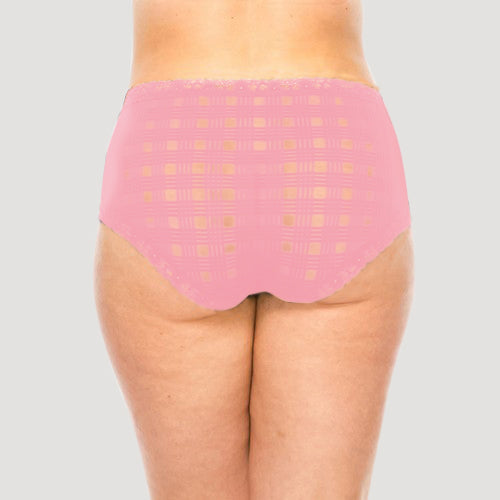 Plus Size Geo Lace Panty in Geranium Pink