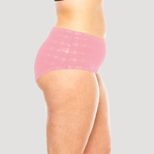 Plus Size Geo Lace Panty in Geranium Pink