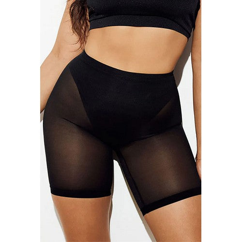 50279 Mesh Shapewear Shorts with Soft Inner in Black