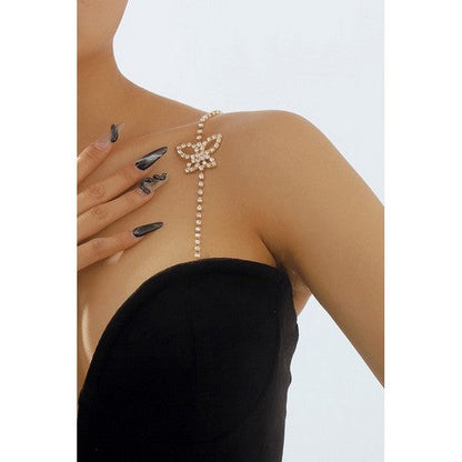 C0291 Butterfly Rhinestone Bra Strap in Gold