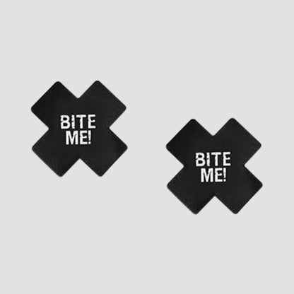 Cross Sexy Nipple Cover Pasties 1 Pair - Bite Me! in Black & White