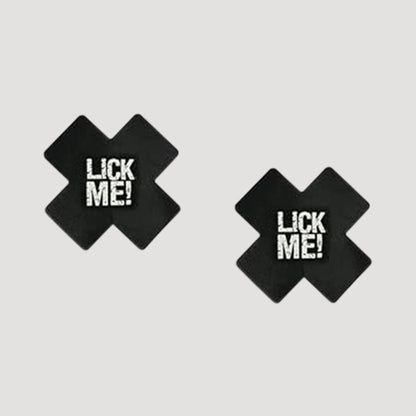 Cross Sexy Nipple Cover Pasties 1 Pair - Lick Me! in Black & White