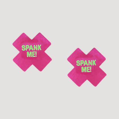 Cross Sexy Nipple Cover Pasties 1 Pair - Spank Me! in Pink & Green