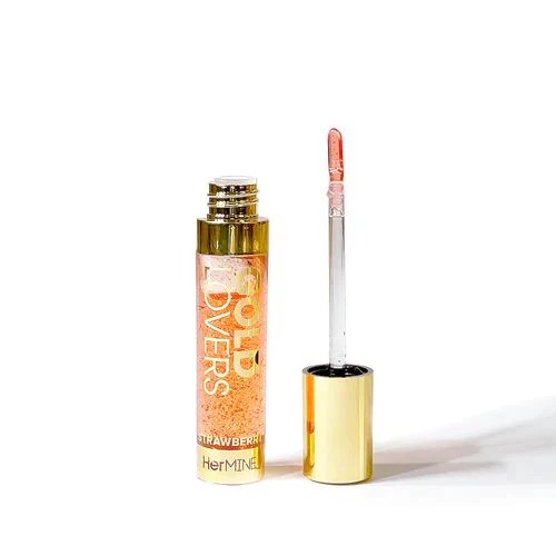 HGLS003 HerMINE Gold Lovers Sparkling Lip Gloss in Strawberry 